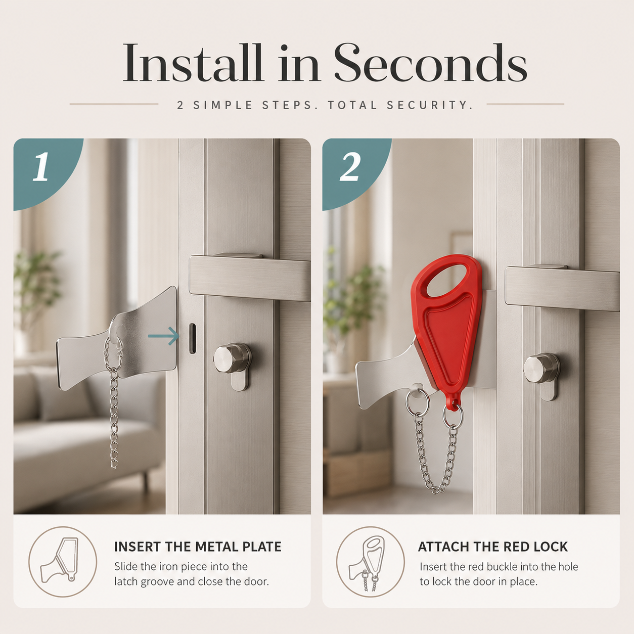 TravelLock™ – Cerradura Portátil de Seguridad para Puertas