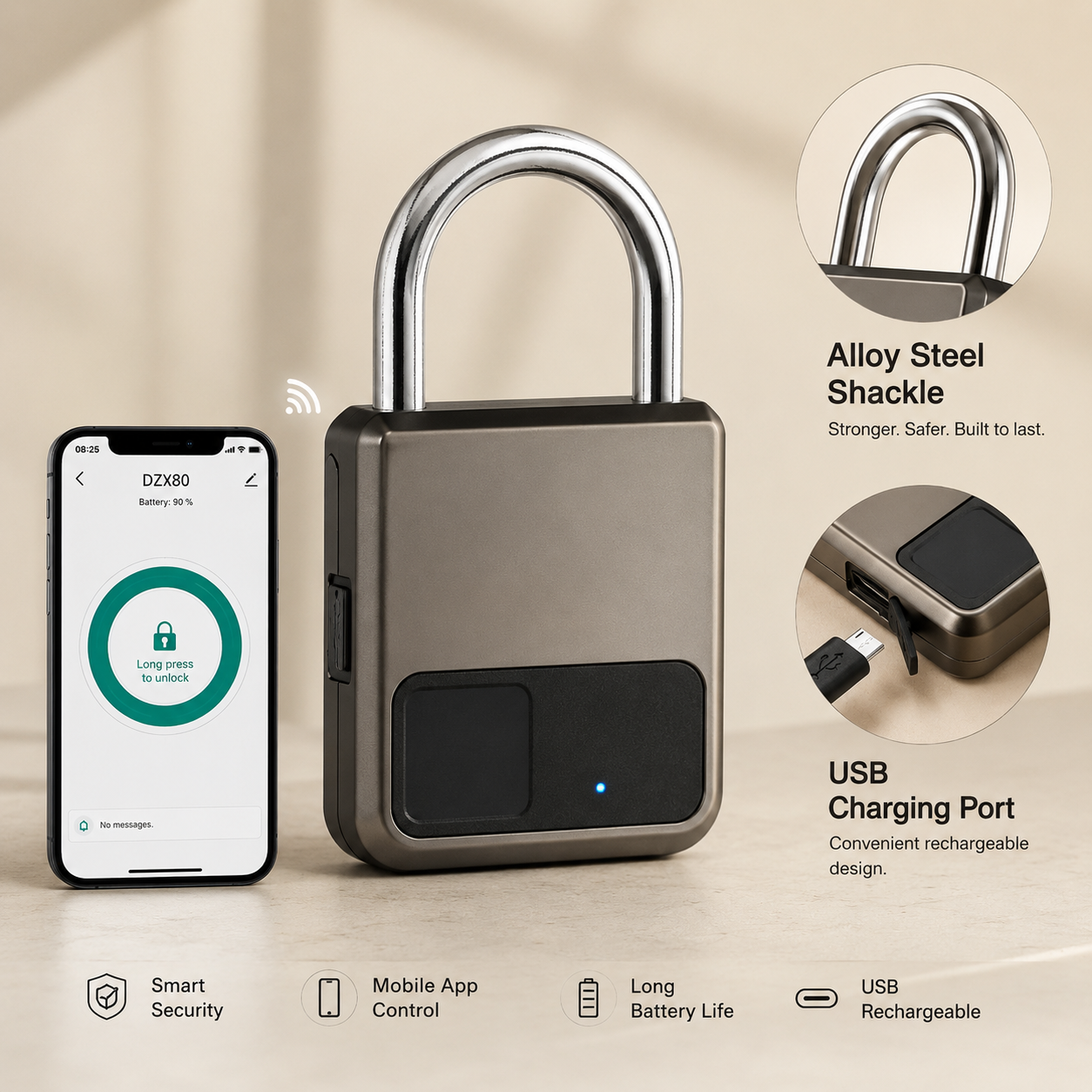 SmartLock Pro™ – Candado Inteligente con App TUYA
