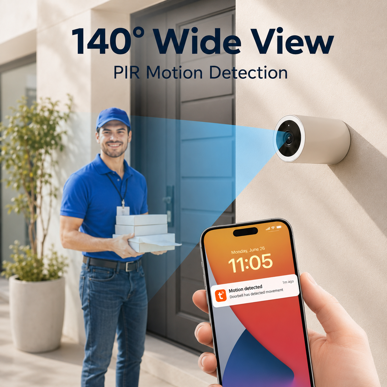 Mirilla Digital WiFi Tuya • Ángulo 140° y Detección de Movimiento PIR (Alexa)