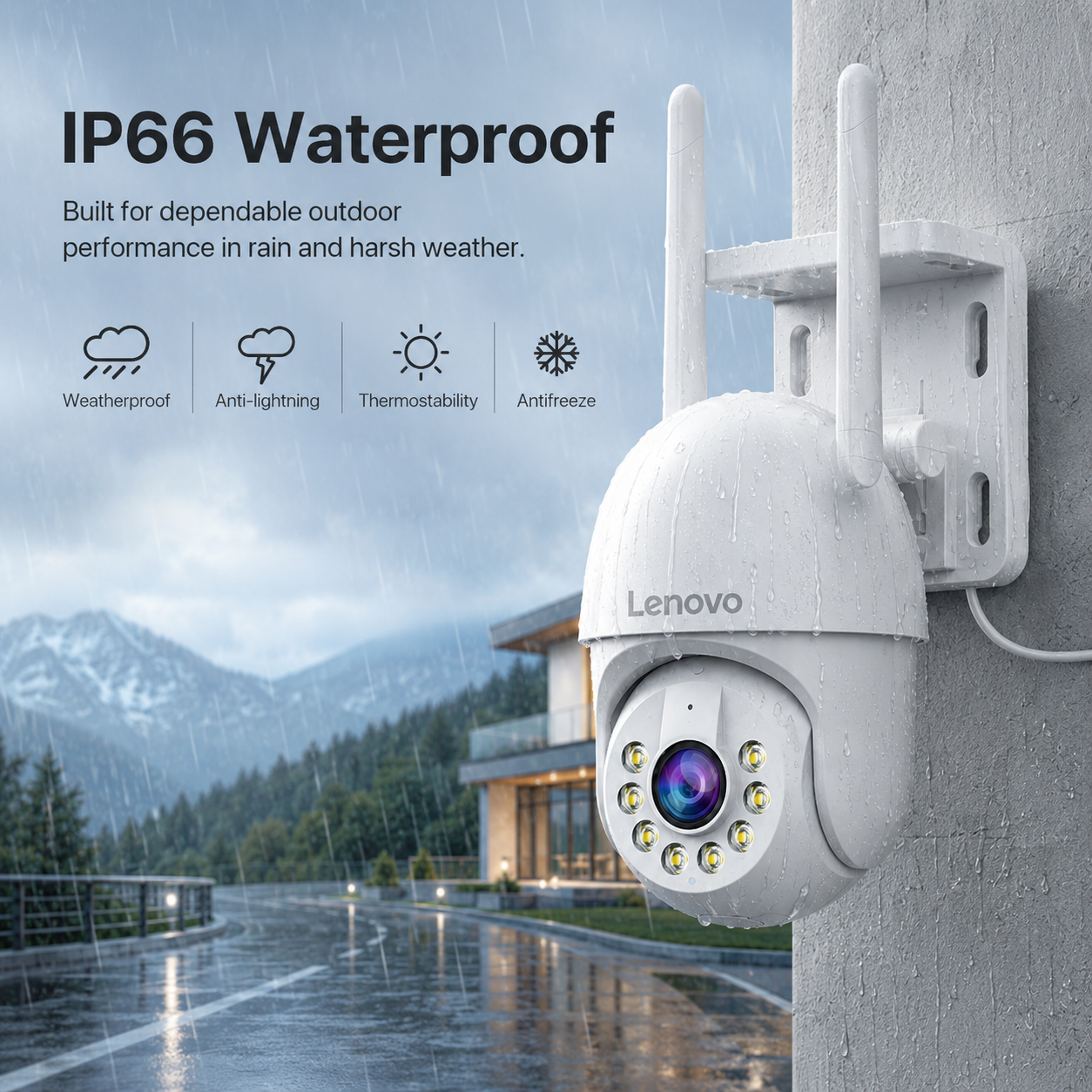 Lenovo Outdoor Smart Cam 3K (Cámara Exterior con Zoom 5X)