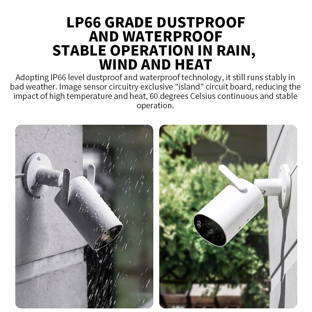 Xiaomi Mijia Outdoor Camera AW300 2K IP66 FullColor Night Vision WiFi Video Surveillance IP Cam Detection MiHome APP -CN