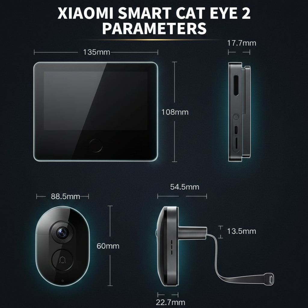 Xiaomi Cat Eye 2 • Mirilla WiFi con Visión Ultra Panorámica 180°