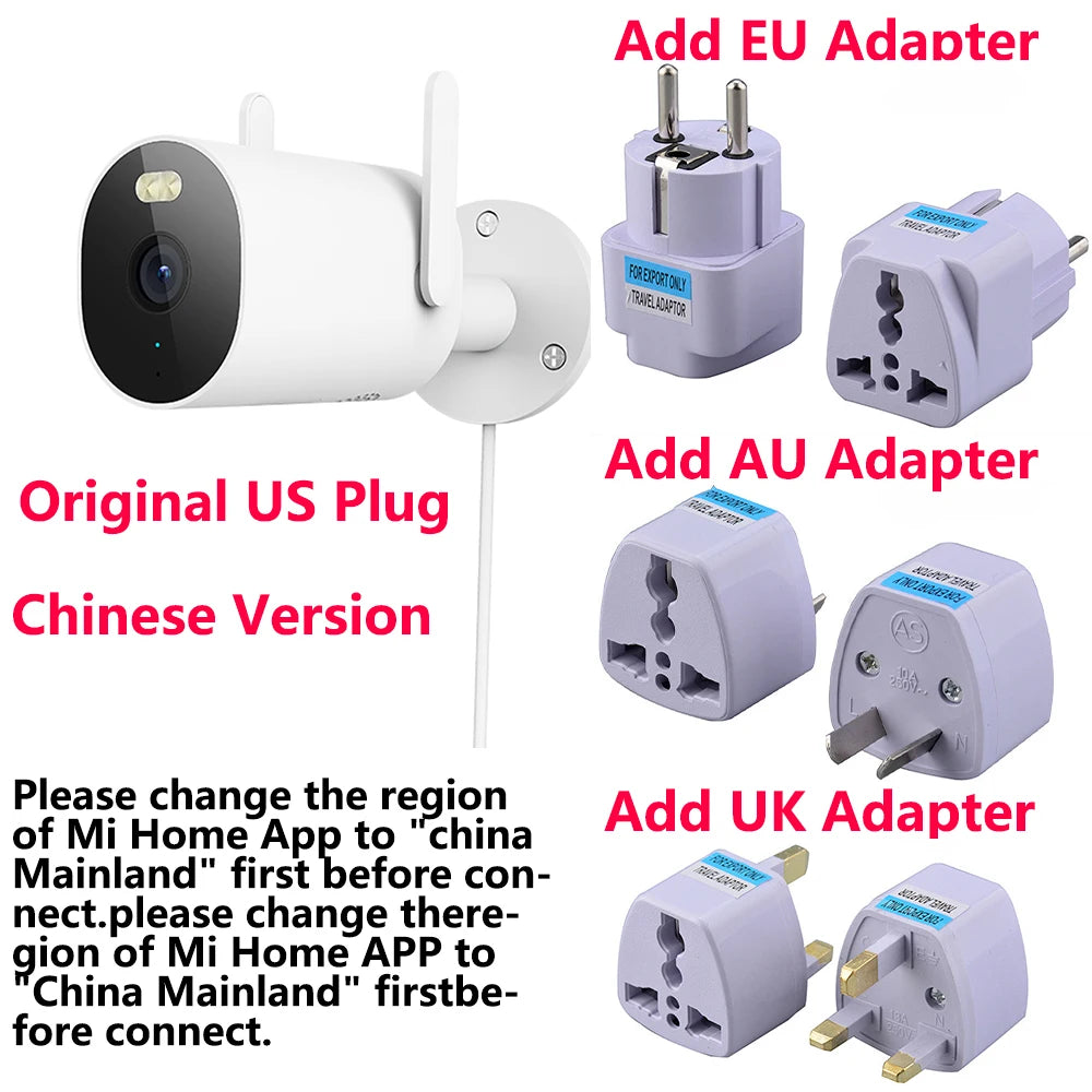Xiaomi Mijia Outdoor Camera AW300 2K IP66 FullColor Night Vision WiFi Video Surveillance IP Cam Detection MiHome APP -CN
