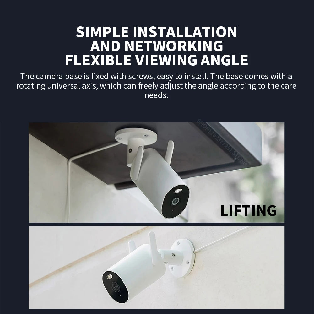 Xiaomi Mijia Outdoor Camera AW300 2K IP66 FullColor Night Vision WiFi Video Surveillance IP Cam Detection MiHome APP -CN