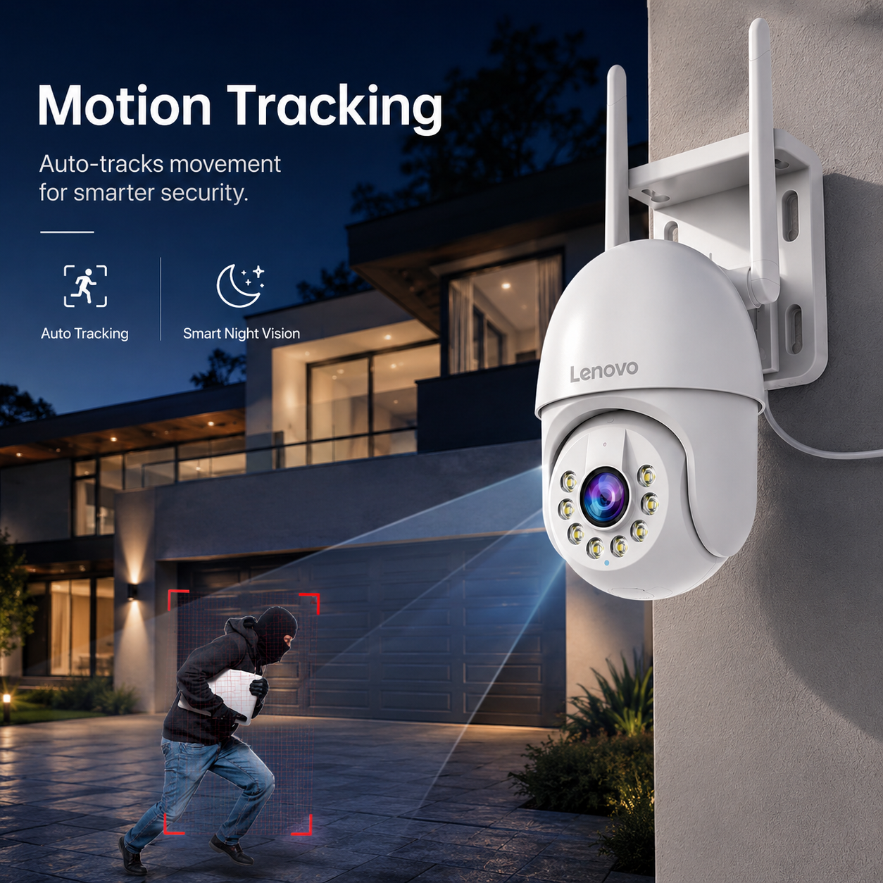 Lenovo Outdoor Smart Cam 3K (Cámara Exterior con Zoom 5X)