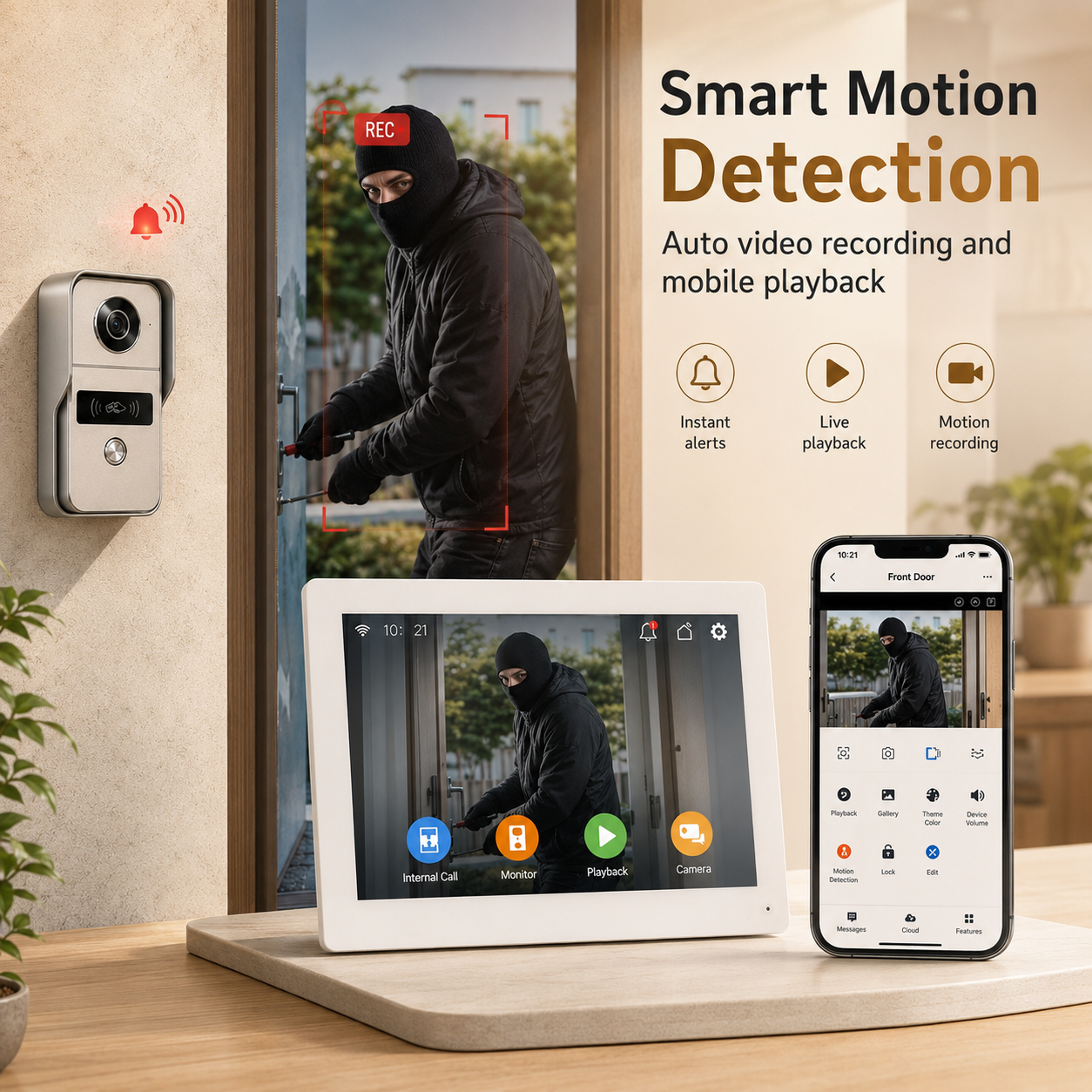 Smart Intercom 2-Wire (Videoportero 1080P WiFi con Pantalla Táctil)