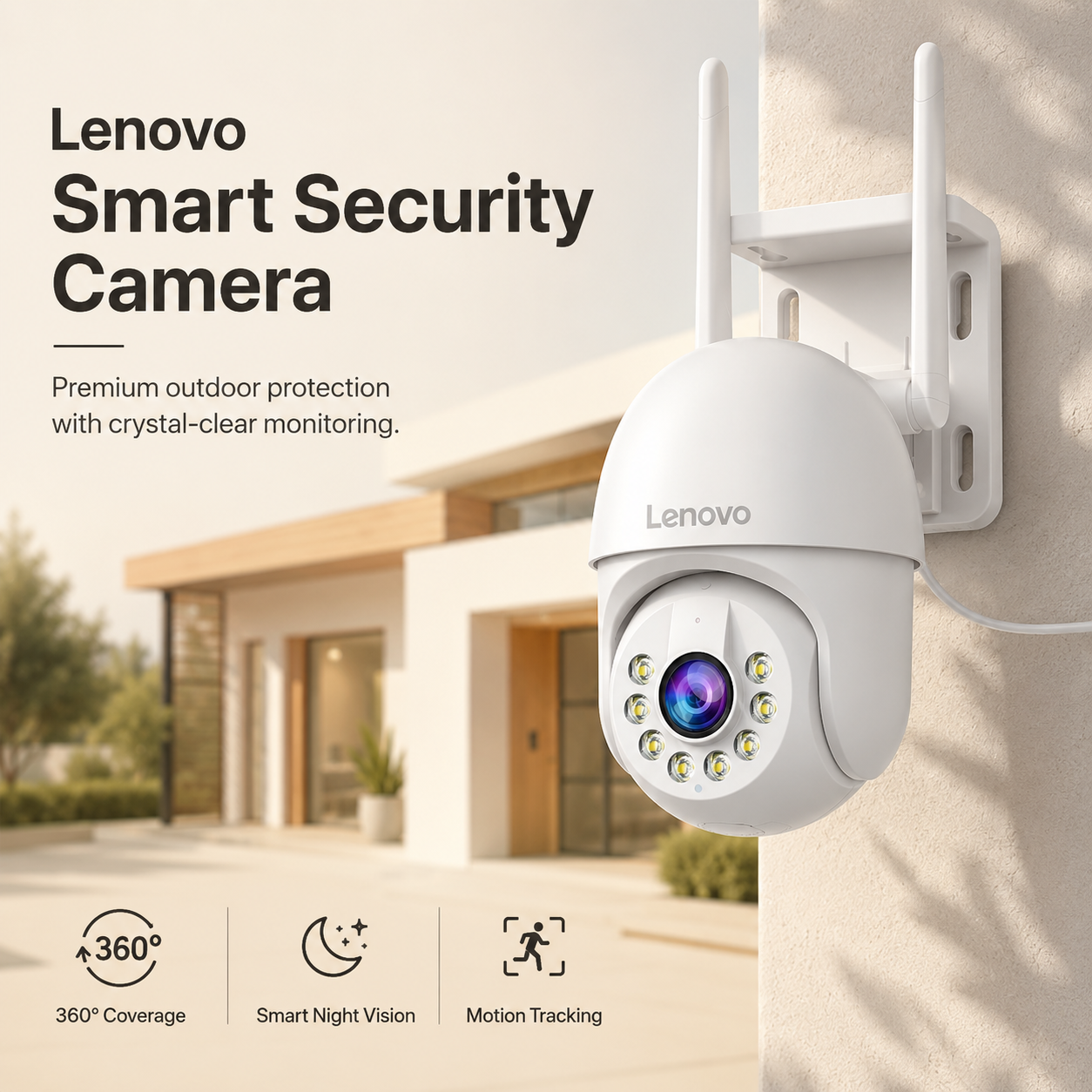 Lenovo Outdoor Smart Cam 3K (Cámara Exterior con Zoom 5X)